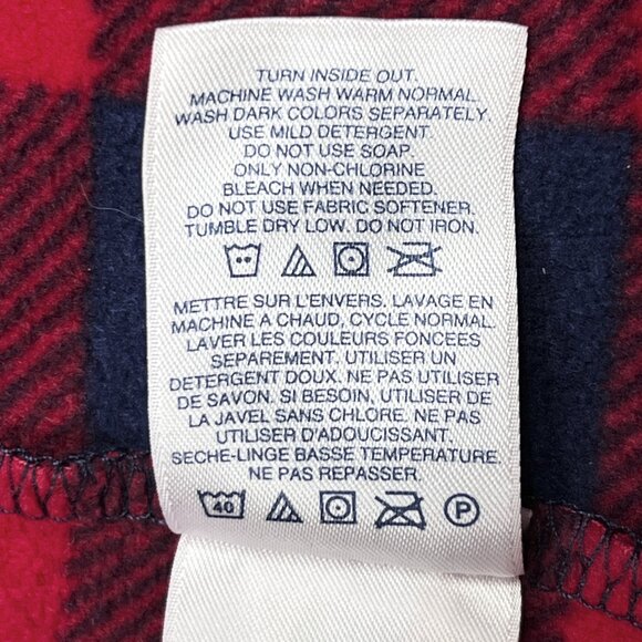 Lands' End Buffalo Check Plush Fleece Hooded Robe with Pockets Size 16 - NWOT - Picture 7 of 7